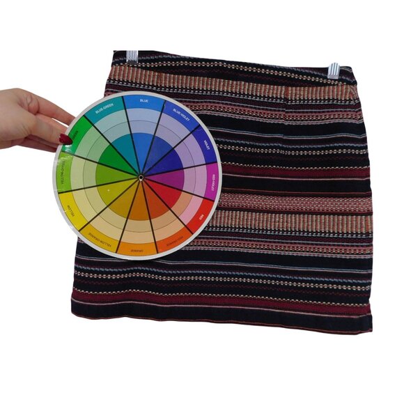 Hollister Rainbow Striped Mini Skirt S - Cotton Boho - Excellent - Picture 7 of 7